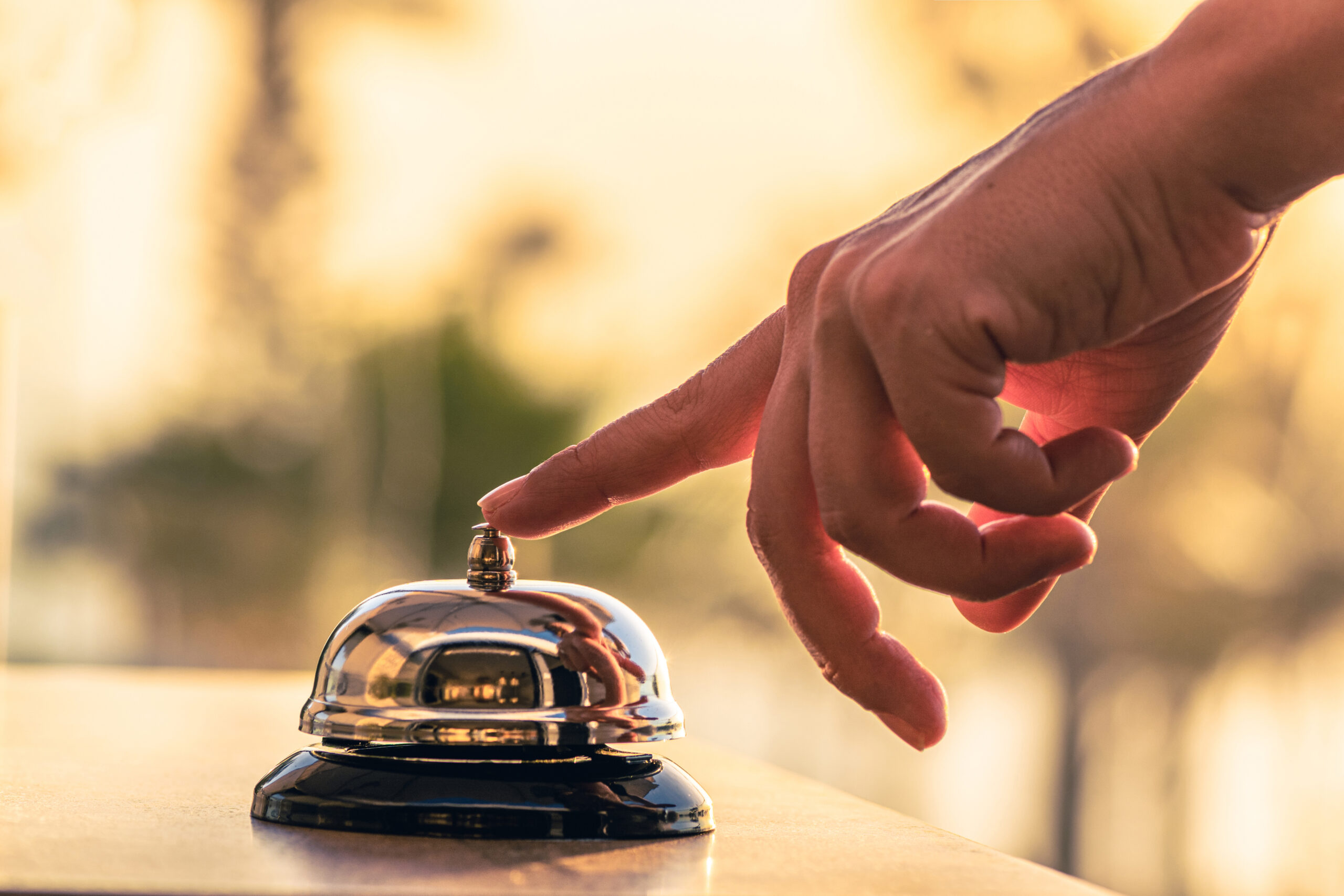 Hand ringing call bell